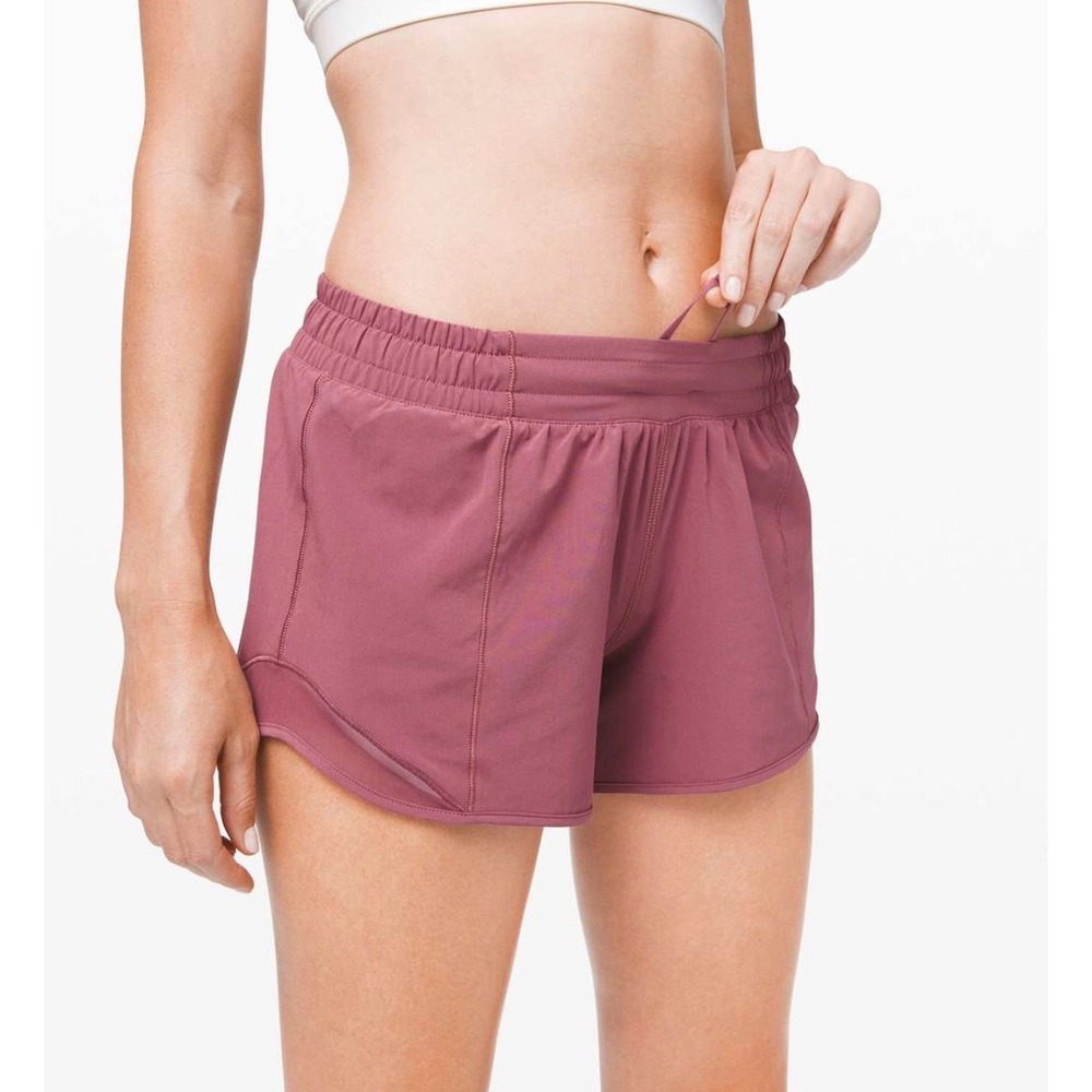 Lululemon Hotty Hot Shorts 4" Mauve Pink Peach Boho Coquette Running Yoga 8